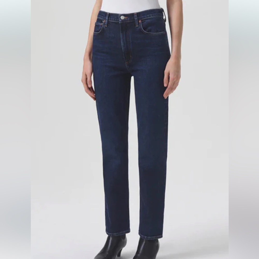 Agolde Dark Indigo Straight Leg Jeans